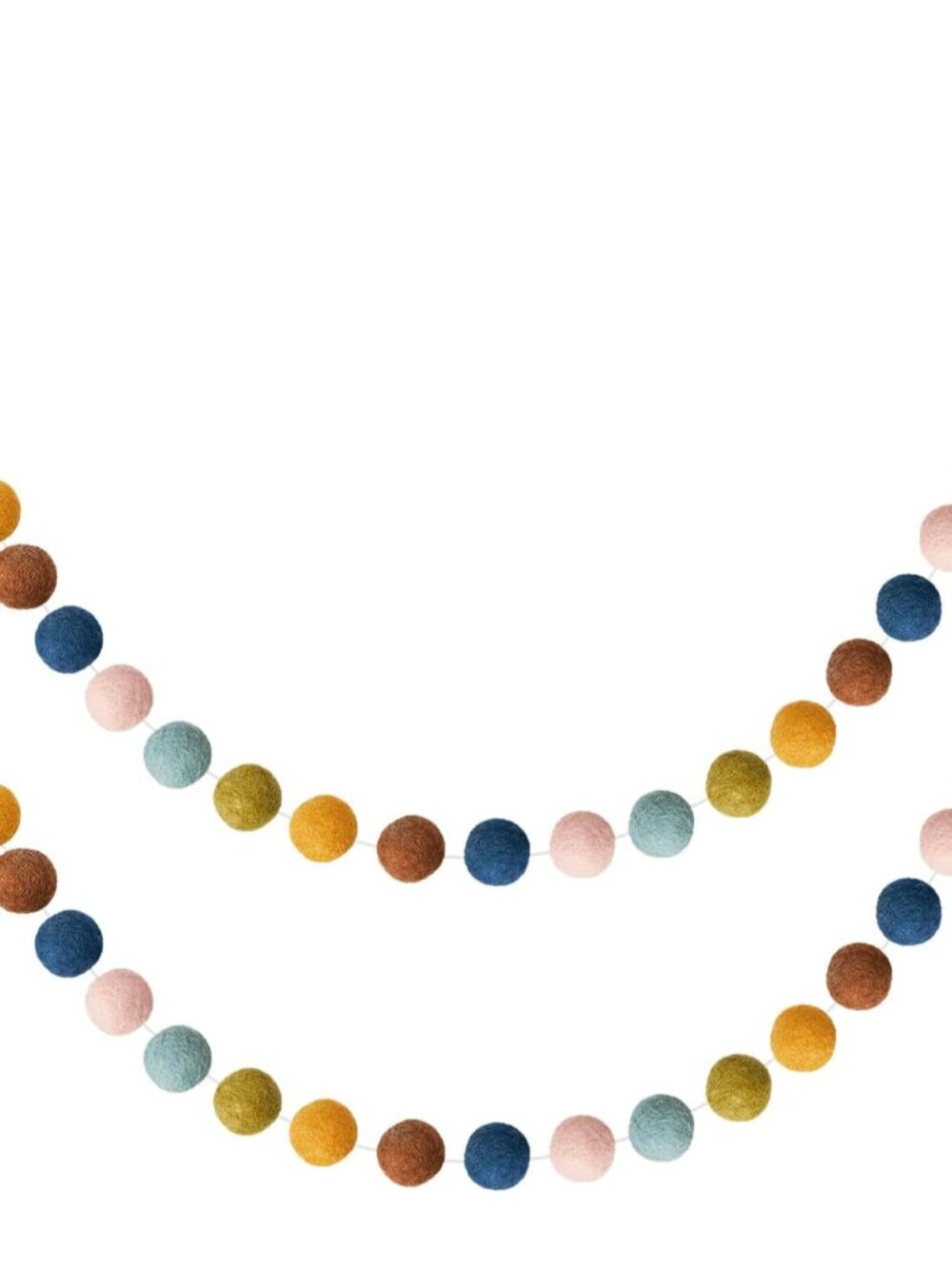 2 Pieces Felt Pom Ball Garland,Multicolor